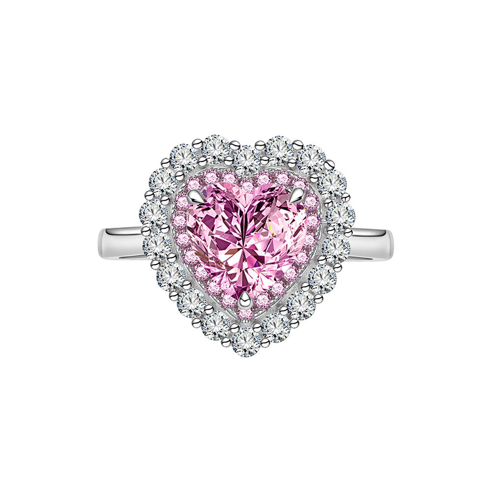HeartLine Halo Solitaire Ring