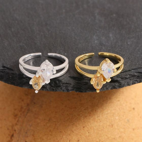 Adjustable Teardrop Ring