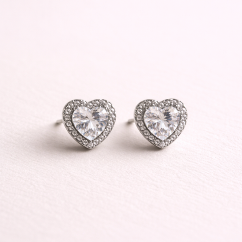 Brincos Crystal Heart