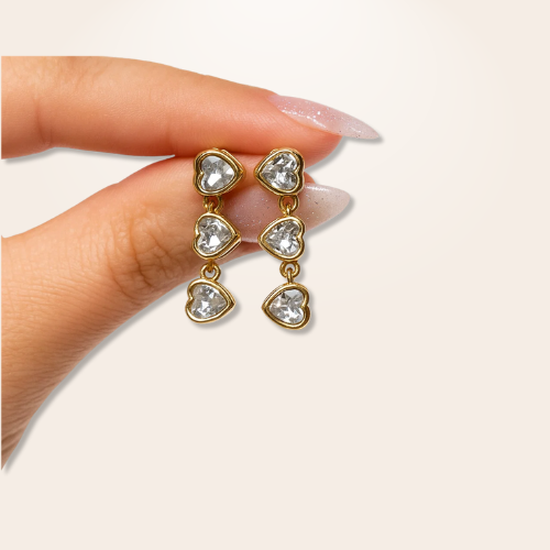 Brincos Triple Heart